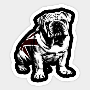 British Bulldog Union Jack Illustration - Patriotic Dog Design Sticker